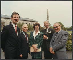 Mary O'Rourke, Dr Ed Walsh and John A. Daly at Leinster House to mark the passing of the University Bill