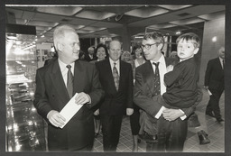 John Bruton and Michael Noonan viewing exhibits in the Hunt Collection