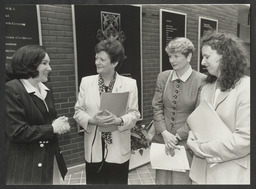 Mary O'Rourke, Mary White, and Orla Guerin at a "Women in Business and in Public Life" lecture at the University of Limerick