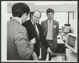 Minister for Industry and Commerce Michael Noonan on a visit to the Innovation Centre, Plassey Technological Park