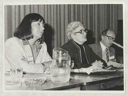 Sue Stapley, Win Harrington, and Senator Michael D. Higgins at a Conference on Positive Action for Women