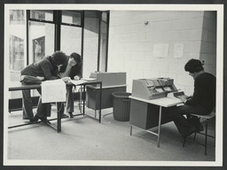 Students and teachers in science labs