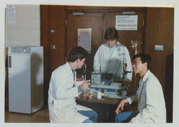 Students and teachers in science labs