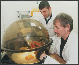 Students and teachers in science labs