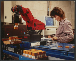 Students and teachers in science labs