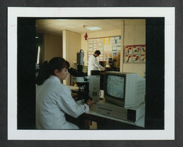 Students and teachers in science labs