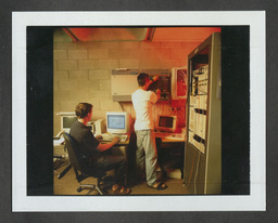 Students and teachers in science labs