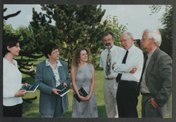 Mary Wallace and students, Noel Mulcahy receiving honorary Doctorate from NCEA, Visiting Professor, EU [Joc?], Australian Senator, Shanghai Municipal Education Commission Delegation