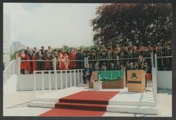 Construction of the Library and Information Science building (LIS) and the Foundation Stone Ceremony