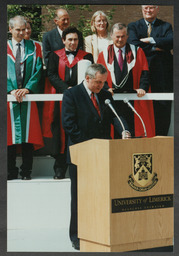 Opening ceremony of Glucksman Library by an Taoiseach Bertie Ahern, Bertie Ahern viewing the Norton Collection, Damaged Library Plaque, Unveiling of Desmond Kinney's mosaic and plaque outside the library Board Room