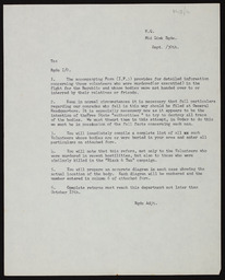 Letter relating to IRA Volunteers killed during the War of Independence