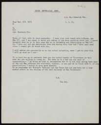 Letter relating to the low morale among Volunteers