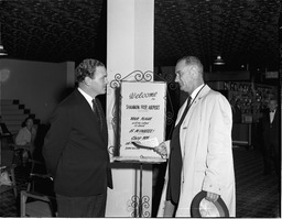 Lyndon B. Johnson shaking hands with Mayor of Limerick, D. O'Malley