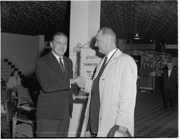 Lyndon B. Johnson shaking hands with Mayor of Limerick, D. O'Malley