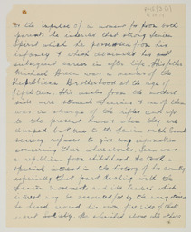 Handwritten brief biographical account of Captain Se·n Breen, page 4