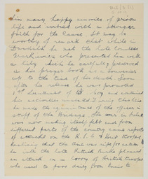 Handwritten brief biographical account of Captain Se·n Breen, page 6