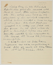 Handwritten brief biographical account of Captain Se·n Breen, page 16