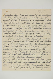 Handwritten brief biographical account of Section Commander Daniel Crawford, page 2