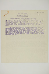 Typed brief biographical account of Section Commander Daniel Crawford, page 2