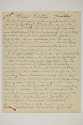 Handwritten brief biographical account of Thomas Curtin, page 1