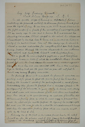 Handwritten brief biographical notes of Brigade Adjutant Sergeant P·draig Hassett, page 1