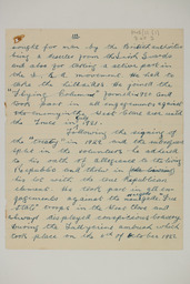 Handwritten brief biographical account of Section Leader Michael Keane, page 3