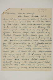 Handwritten brief biographical account of Volunteer Se·n McSweeney, page 1