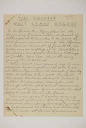 Handwritten brief biographical account of Volunteer Se·n OíGorman, page 1