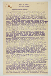 Typed brief biographical account of Commandant William Shanahan, page 1