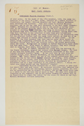 Typed brief biographical account of Commandant William Shanahan, page 2