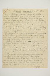 Handwritten brief biographical account of P·draig Studdert, page 1