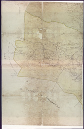 Section 7 of an early nineteenth-century manuscript map of county Tipperary in nine linen-backed sections drawn on a scale of two inches to an Iris Mile.