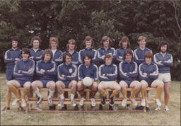 [Group portrait of TCE Gaelic football team.]