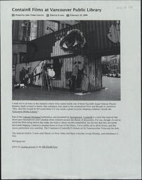 Press material relating to ContainR and the screening of Vancouver Cultural Olympiad, Match, 2009 Part 2