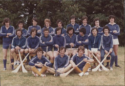 [Group portrait of TCE hurling team.]