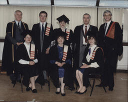 [James Christian with the graduation class who were awarded Graduate Diplomas in Education (Business) degrees.]