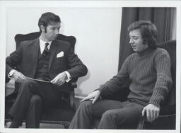 Student Union's President meeting with Dr. Walsh October 1973