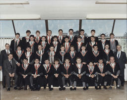 [Group portrait of the graduating class who were awarded Bachelor of Technology (Education) in Metalwork and Engineering Technology degrees.]