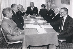 Reenactment of the first meeting of the Planning Board for the 25th anniversary commemoration