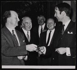 Ed Walsh Receiving the Keys of Plassey House From the Previous Holder Charles Coughlan