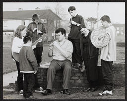 Irish traditional musicians performing in Moyross, Limerick