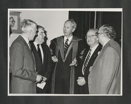 French Ambassador M. Bernard Guitton and German Ambassador Dr Helmut Ruckriegel at a conference to commemorate Jean Monnet centenary