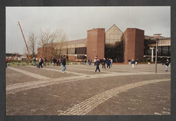 Elevated views of students on the Plaza