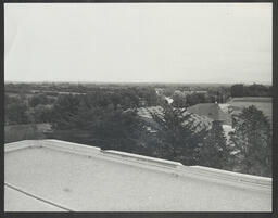 View of the Sports Building from roof of Main Building