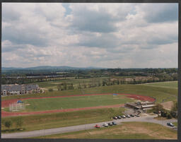 Pitches, tenniscourts and running track with Kilmurry Student Village in the background