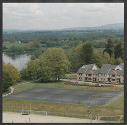 Pitches, tennis courts and running track with Kilmurry Student Village in the background