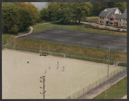 Pitches, tennis courts and running track with Kilmurry Student Village in the background