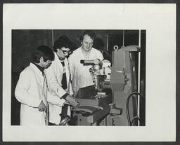 Students in science workshops and laboratories