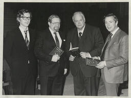 Dr Patrick Moore signing copies of his book "The Astronomy of Birr Castle"