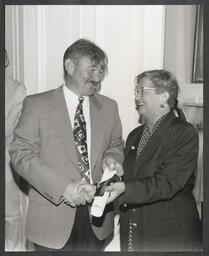 Dr. Anthony Pembroke and Minister for Education Niamh Bhreathnach